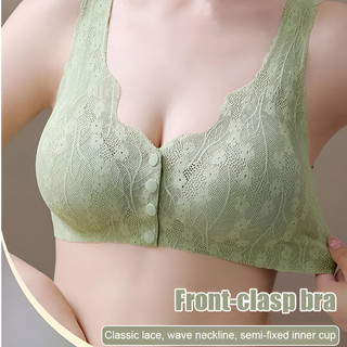 『Brelira』Áo ngực ren khóa trước không gọng liền mạch cỡ lớn thoải mái gợi cảm cho nữ