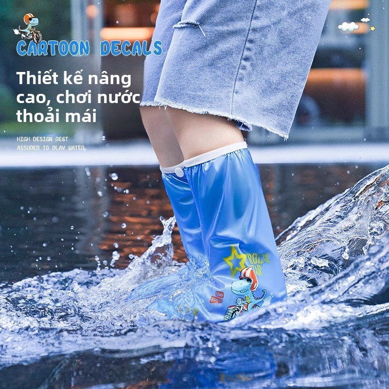 Nắp Giày Mưa Chống Thấm Nước Chân Dày Chống Mài Mòn Bên Ngoài Chống Trơn Trượt Vết Bẩn Giày Mưa Rinse-Free Học Sinh D