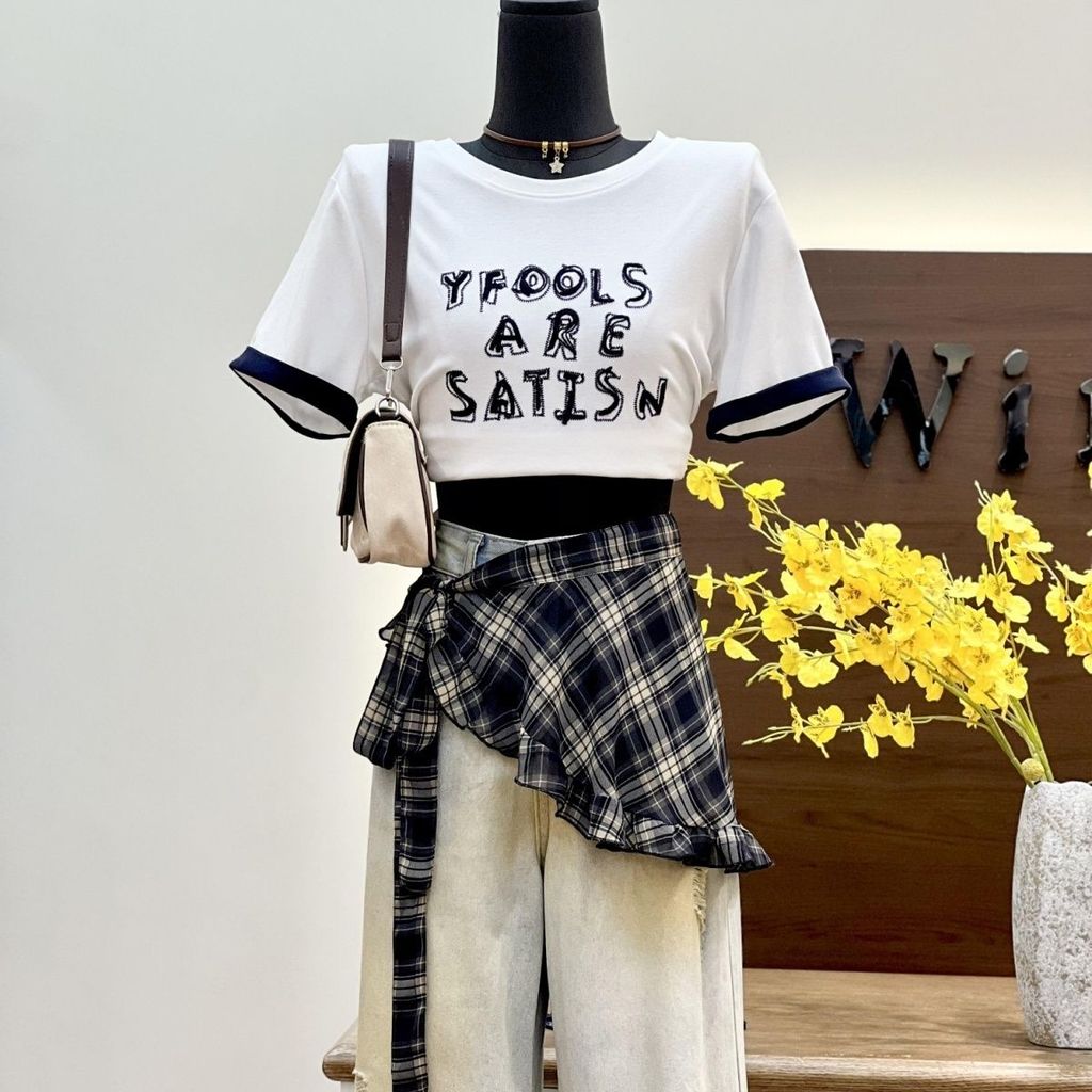 Milyfashion Tất Cả Trận Đấu Voan Kẻ Sọc Ren-Up Mông Rèm Retro Nấm Cạnh Mỏng Hơn Nhìn Váy Quần Áo Nữ