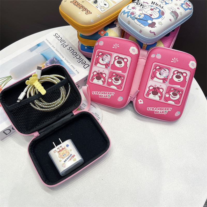 Dễ Thương Snoopy Điện Tử Kỹ Thuật Số USB Ốp Lưng Di Động Cáp Du Lịch Túi Bảo Quản Phụ Kiện Túi Bảo Quản Cho Dây Sạc Điện Ổ Cứng