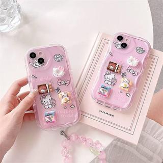 Bánh mì nướng sô cô la 3D Hello Kitty Chain Case cho Infinix Hot 60 50 Pro Plus 60i Note 50 50X 50S GT 30 Tecno Spark Go 2 40C 40 Camon 40 30 Pro 5G Girl TPU Vỏ điện thoại