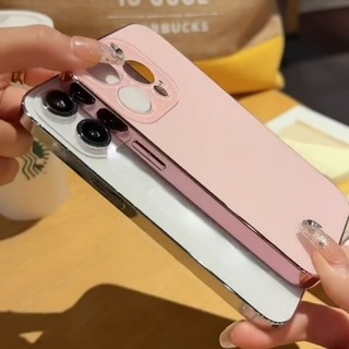Ốp điện thoại di động bằng kính mờ mạ điện cho IPhone 16 15 14 11 13 12 Pro Max Plus Vỏ ống kính PC IP14Plus Vỏ bảo vệ da sang trọng 16plus 16 pro max