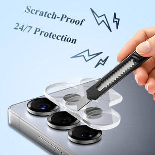 Kính cường lực Lereach Bảo vệ ống kính máy ảnh cho Samsung Galaxy S25 Ultra / S25 + / S25 Egde / S25 FE / S25 / S24 Ultra, Tự động dính