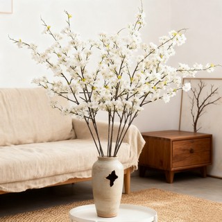 Cành Hoa Anh Đào Giả Lụa 105cm Trang Trí Tết Decor Nhà Cửa Cao Cấp Phòng Khách Đẹp Cắm Bình Đạo Cụ Chụp Ảnh Studio Tiệc Cưới Sự Kiện Hoa Mận Trắng Hồng Phong Cách Bắc Âu Sang Trọng Bền Màu Tự Nhiên