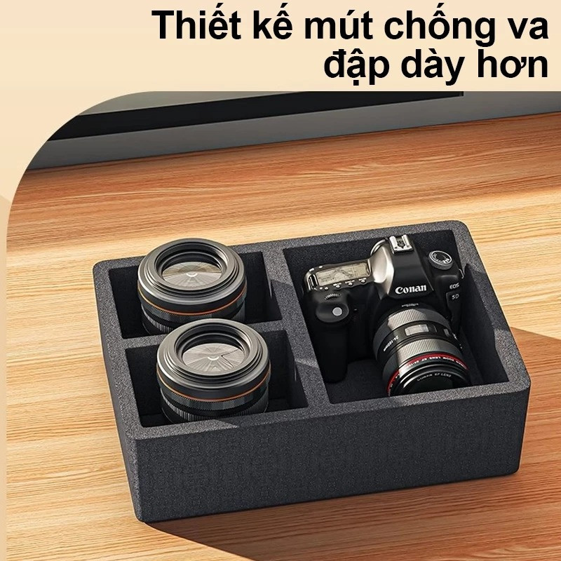 Combo Hộp Chống Ẩm Máy Ảnh Chuyên Dụng 6 Trong 1 Cho DSLR Mirrorless Compact, Kèm Đệm Chống Sốc Và Hút Ẩm