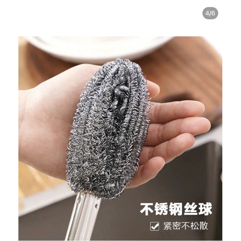 Chổi Cọ Xoong Nồi Inox 304 TDG Đa Năng Vệ Sinh Nhà Tắm Bồn Rửa Cán Dài Thoải Mái