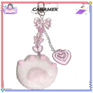 CANAMEK Y2K Dễ Thương Màu Hồng Sang Trọng Móng Vuốt Móc Khóa Trái Tim Tình Yêu Móc Khóa Ngọt Ngào Nữ Tính Chìa Khóa Cho Bé Gái Túi Mặt Dây Chuyền Tai Nghe Ốp Lưng Charm CSF