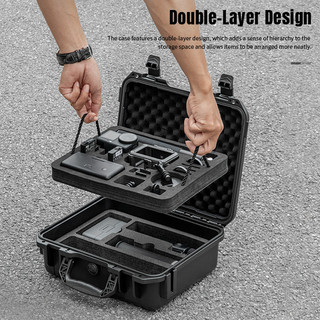 Dành cho Hộp chống cháy nổ DJI OSMO Action 6, Hộp lưu trữ chống nước và chịu áp lực hai lớp, Vali, Túi lưu trữ đeo chéo một vai, Phụ kiện Camera thể thao