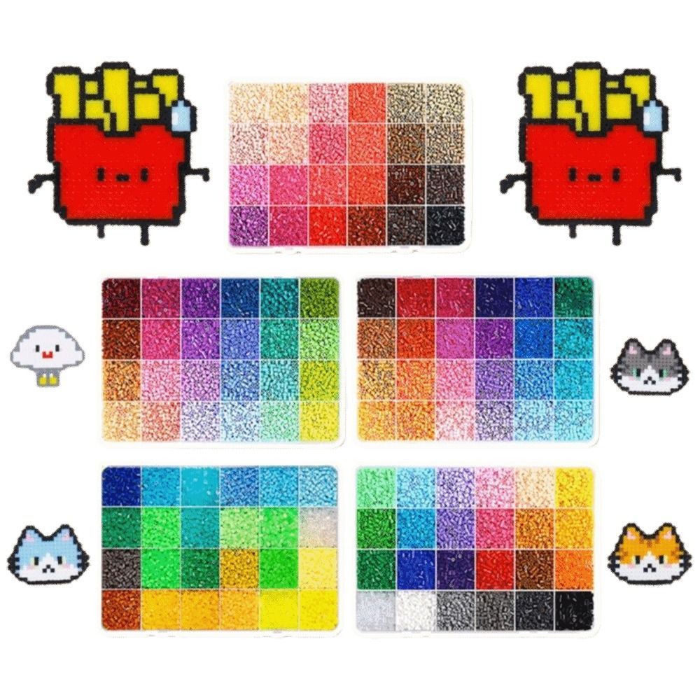 Hạt AMPU Perler Hama, Bộ hạt cầu chì đậu nhỏ cao cấp cỡ 2,6mm, Tự làm câu đố Chất lượng cao 48 / 72 / 96 / 120 Màu Hạt xếp hình ba chiều Quà tặng DIY