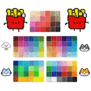 COZYNEST Perler Hama Hạt, Bộ hạt cầu chì đậu nhỏ cao cấp chất lượng cao, Bộ DIY Kích thước 2.6mm Ba chiều 48 / 72 / 96 / 120 Màu sắc Hạt xếp hình Câu đố giáo dục