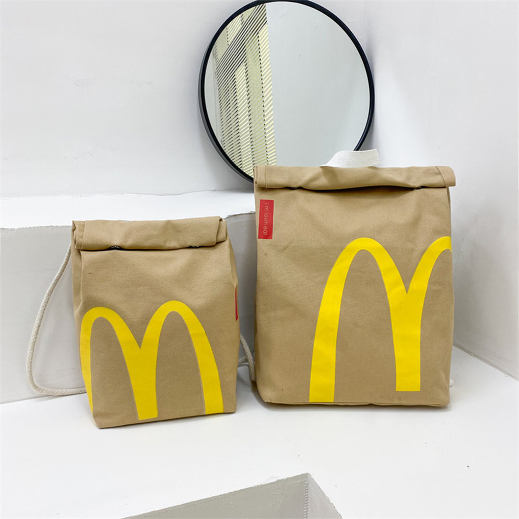 Túi đi học McDonald 's Túi giấy Ba lô hành lý dung tích lớn để du lịch mua sắm thể thao