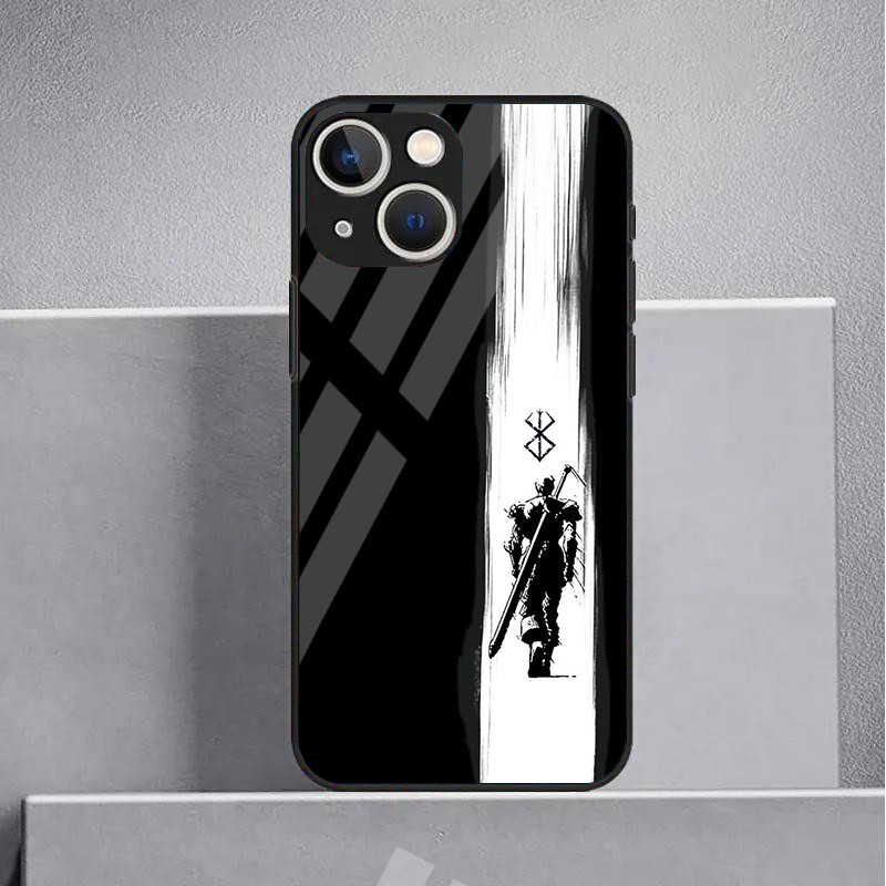 Berserk Guts 13 Vỏ Điện Thoại Kính Cho IPhone 16 15 14 13 12 11 Pro XR XS Max Plus Mini X XR 8 7 6s SE2 / 3