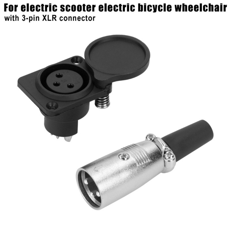 Inste Xe Điện Cổng Sạc Cắm 3Pin Đầu Nối Nội Tuyến Ổ Cắm Cổng Sạc Cổng Kết Nối Adapter