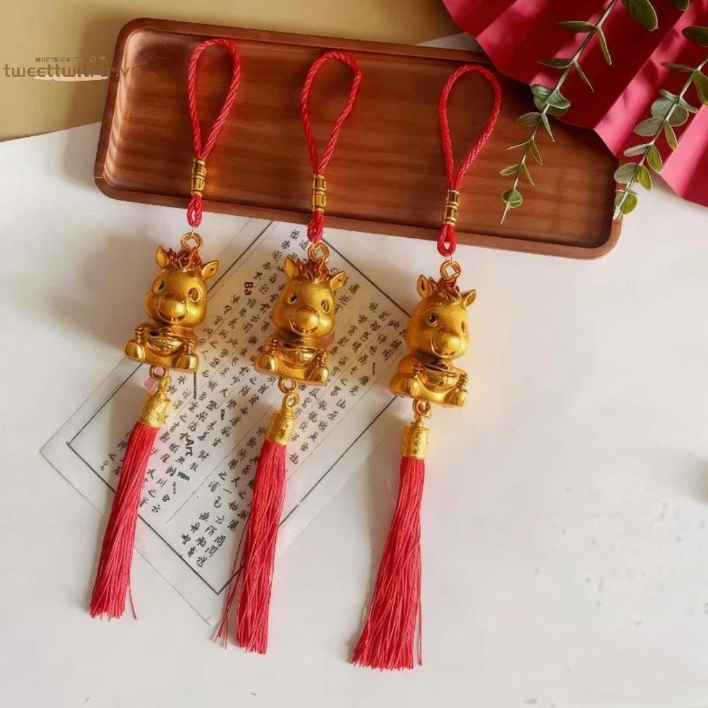 TRTR 6 Chiếc Trung Quốc Năm Mới Đèn Lồng Mặt Dây Chuyền Trang Trí May Mắn 2026 Năm Ngựa Treo Tường Xe Trang Trí Tân Gia Quà Tặng VN