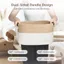 Giỏ đựng đồ giặt YUUKII, Giỏ đựng đồ chơi Giỏ dây Cotton dung tích lớn, Giỏ dây dệt dệt di động có thể gập lại cho kệ giặt