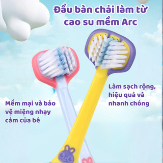 ​​​​​​​Combo 2 Bàn Chải Đánh Răng Trẻ Em 3D Lông Mềm, Bàn Chải Cho Bé Tập Đánh Răng An Toàn Cho Nướu
