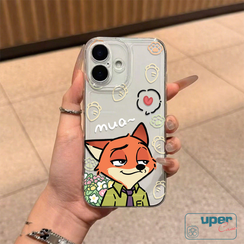 Ốp Lưng Cho Redmi 13C 9C 9A 10C A3 14C 12C A1 10 A2 9C NFC 9T 10A Note 14 12 9 8 11s 10 13 10S Pro Mi 11 Cặp Đôi Hoạt Hình Dễ Thương Zootopia Fox Thỏ Trong Suốt