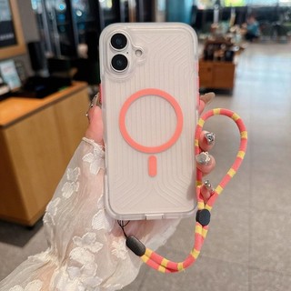 Ốp điện thoại phát sáng Hàn Quốc + Dây buộc cho iPhone 17 Air 11 12 16 15 14 13 Pro Max Vỏ mờ trong suốt Vỏ điện thoại mềm mờ Vỏ bảo vệ chống sốc