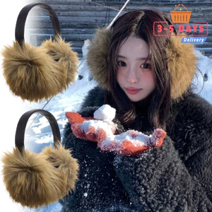 Bịt Tai Giả Tóc Gấu Trúc Sang Trọng Màu Nâu, Ấm Áp và Thời Trang Cho Hoạt Động Ngoài Trời