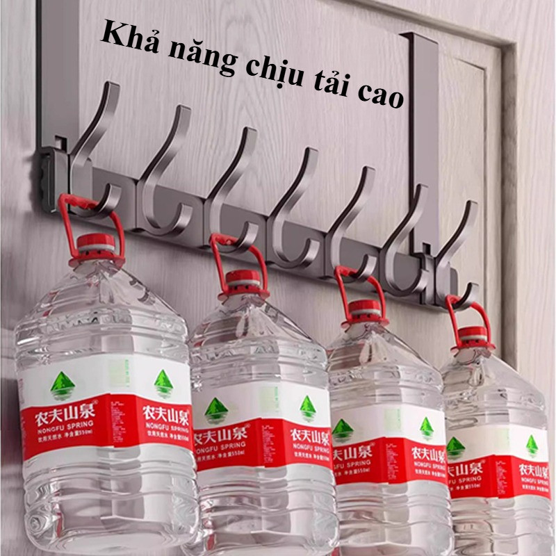 Thanh Móc Treo Cửa Nhôm Anod Hóa Chống Gỉ Lắp Đặt Không Cần Khoan Phù Hợp Cửa Dày Dưới 4.6cm