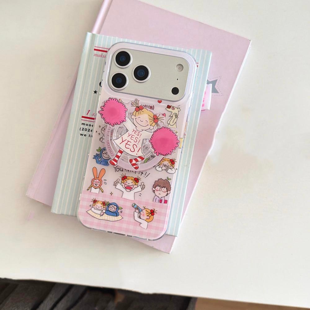 Ốp Lưng Cứng Tương Thích Với iPhone 13 14 14Pro 14ProMax 15 15Pro 15ProMax 16 16Pro 16ProMax 17 17Pro 17ProMax 17Air Vỏ Nam Châm Họa Tiết Coco Kẻ Sọc Màu Hồng