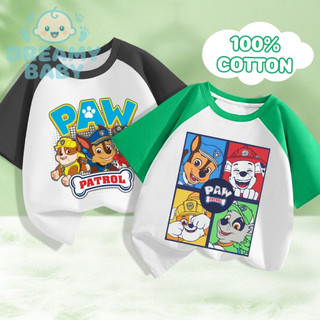 COD✅ (Hồ Chí Minh)DREAMY BABY thun bé trai Paw Patrol, áo phông raglan cho bé chất cotton mềm mịn thoáng mát
