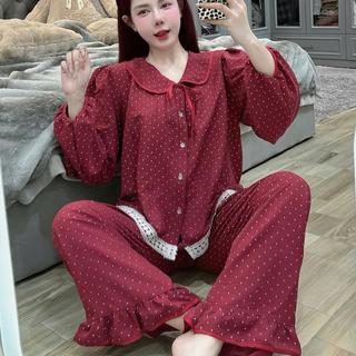[DEAL MỞ BÁN] Bộ Đồ Ngủ Nữ JUSOKA Pijama Cổ Sen Vạt Ren Trắng Chất Đũi Hàn Siêu Xinh Mặc Nhà Dành Cho Nữ DU04