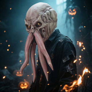 Halloween Cosplay Đáng Sợ Người Ngoài Hành Tinh Mũ Đội Đầu Tạo Một Không Khí Đáng Sợ Thiết Kế Món Quà Tuyệt Vời Cho Vai Người Hâm Mộ Chơi