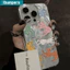 Ibumpers Ốp Điện Thoại Da Báo Màu Hồng Thời Trang Cho iPhone 16 15 14 13 12 11 ProMax X XS XR XsMax Vỏ Thời Trang Họa Tiết Lông Vũ Cứng Chống Sốc