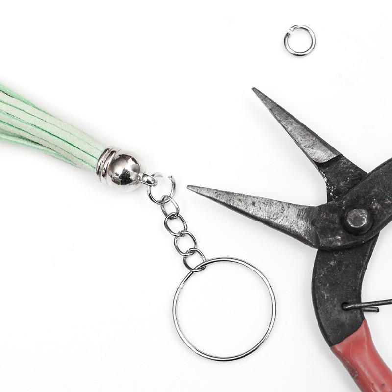 50 / 100 / 150 Chiếc Móc Khóa Chia Kim Loại / 25 Mm Trống Móc Khóa Cho DIY Móc Khóa Phụ Kiện
