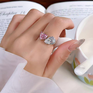 Nhẫn nữ phong cách châu Âu và Mỹ, thiết kế giọt nước hình trái tim nhiều màu sắc