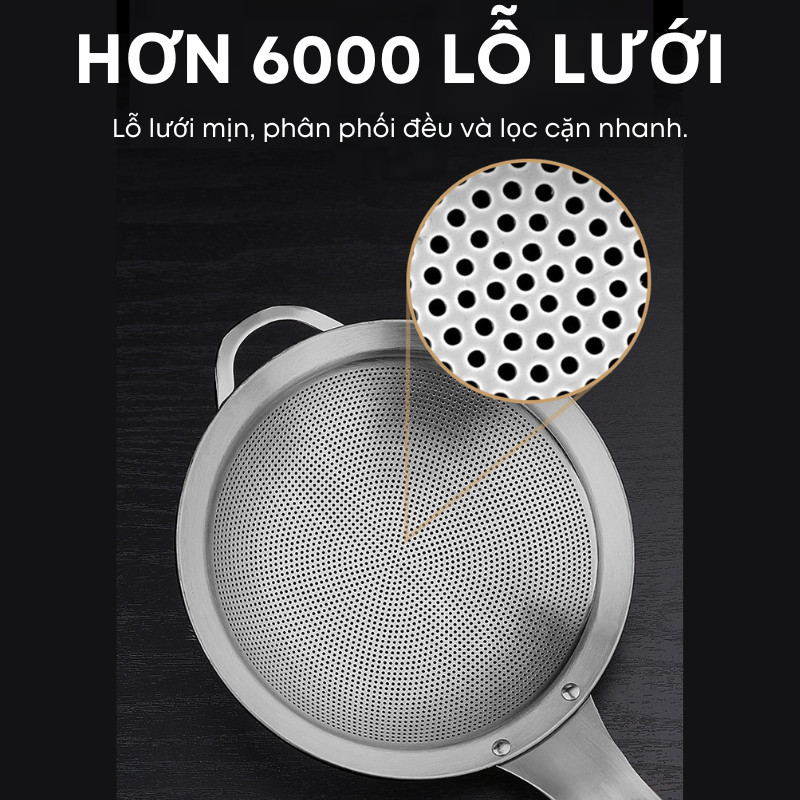 Rây Lọc Inox 304 Nguyên Khối Siêu Mịn KOOBEE– Lọc Cháo, Lọc Cua, Lọc Sữa Hạt, Muôi Vớt Lẩu | 344