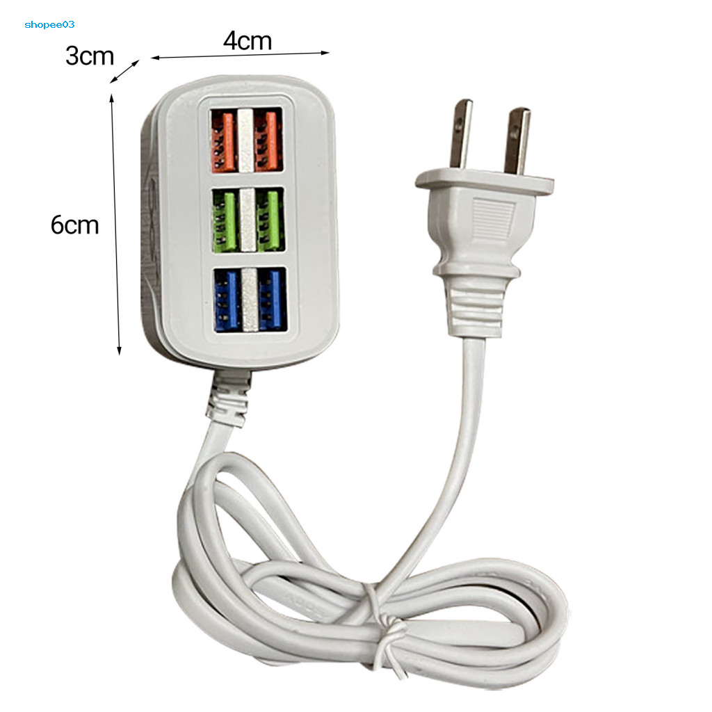 [Ky] Dải nguồn USB Cắm sạc nhanh đa chức năng Chơi 6 cổng USB Mini Ổ cắm mở rộng Bộ chia HUB cho văn phòng