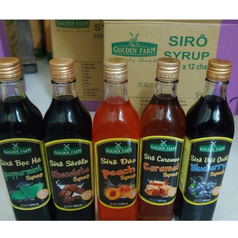Siro Golden Farm 520ml, Siryp Hương Vị Đậm Đà cho các món đồ uống