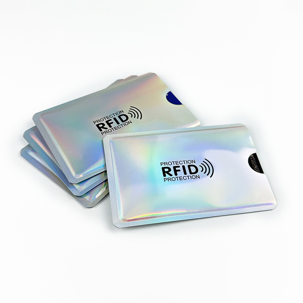 Tay áo chặn RFID bạc Laser Bảo vệ thẻ tín dụng nhiều màu cho thẻ ghi nợ tín dụng và thẻ ID