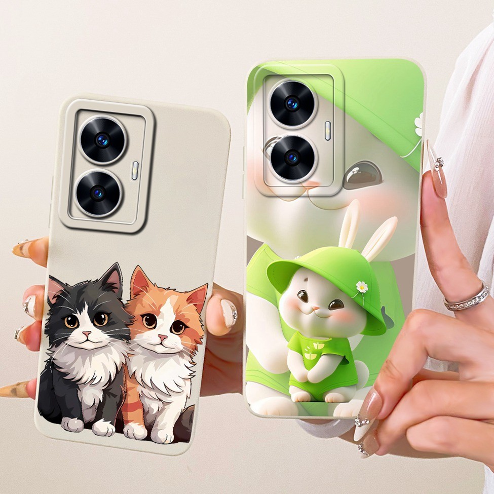 Ốp Lưng Cho Realme C55 Vỏ RMX3710 Silicon Thời Trang Cao Cấp Hoa Kawaii Dễ Thương 2D Sơn Ốp Điện Thoại Cho Real me C55