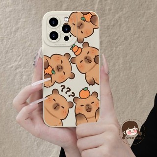 Ốp Điện Thoại Bảo Vệ Camera Cho iPhone 16E 16 15 14 13 12 11 Pro Max 15 14 Plus 13 12 Mini XR XS Max X 8 7 6 6s Plus SE3 SE2 SE 2022 Capybara Vỏ Mềm Chống Sốc