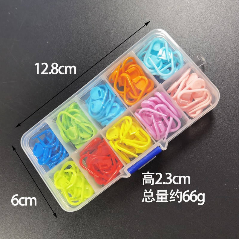 10 Lưới 120 Miếng Đóng Hộp Nhựa Nhỏ Pin Khóa Pin Marker Khóa Áo Len Đan Dụng Cụ DIY Chất Liệu110607