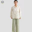 Bộ Đồ Ngủ Cotton Vải Lá Tre Họa Tiết Hoa - Áo hoodie và quần dài tiện lợi cho loungewear