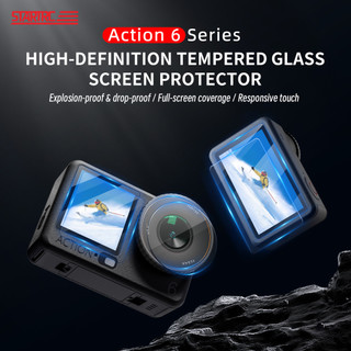 Dành Cho DJI Action6 Phim Cường Lực HD Chống Trầy Xước Chống Cháy Nổ Phim Bảo Vệ Máy Ảnh Thể Thao Phụ Kiện