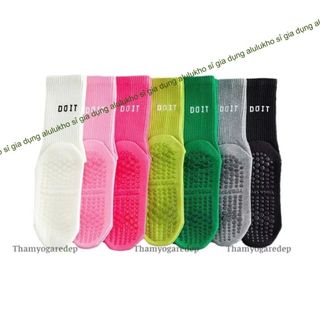 Set 7 Tất Tập Yoga thể thao Pilates Doit Màu Trơn Sọc Silicon Chống Trơn Trượt