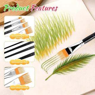 4 Chiếc Nghệ Thuật Ngũ Cốc Bàn Chải Lược Bộ Nghệ Sĩ Chuyên Nghiệp Acrylic Cọ Sơn Lược Bộ Nylon Nhỏ Lông Tranh Bàn Chải Cho Acrylic Dầu Và Màu Nước Lý Tưởng Cho Nghệ Sĩ Người Bắt Đầu