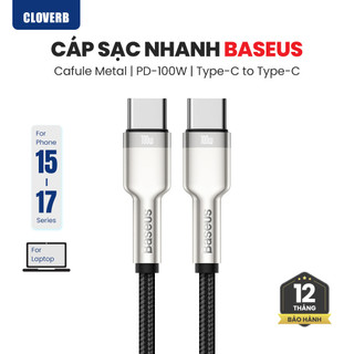 Cáp Sạc Nhanh 100W Baseus Cafule Metal USB-C to USB-C Bọc Dù cho iPhone