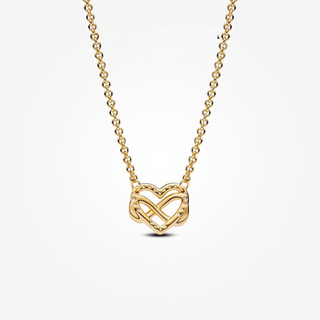 Vòng cổ collier hình trái tim vô cực mạ vàng 14K, lấp lánh - Dài 50cm