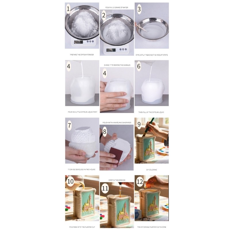 Wellb Lâu Đài Khuôn Silicon Khuôn Nhựa Người Trồng Khuôn Có Thể Tái Sử Dụng Linh Hoạt Để Tạo Vật Dụng Trang Trí Độc Đáo Và Quà Tặng