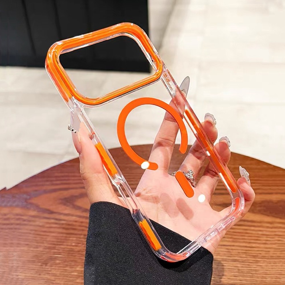 Ốp điện thoại Acrylic dải túi khí từ tính cho iPhone 17 Pro Max 16 15 14 13 Vỏ bảo vệ chống sốc