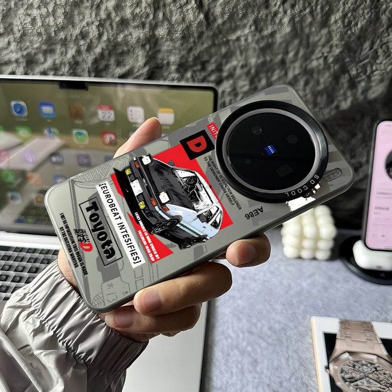 Ốp điện thoại Vivo chống sốc thời trang INITIAL D Car Micro Matte cho Vivo X300 Pro X200 Ultra X200 Pro Mini X100 S Pro X200S X100s X100 Pro X90 X80 X70