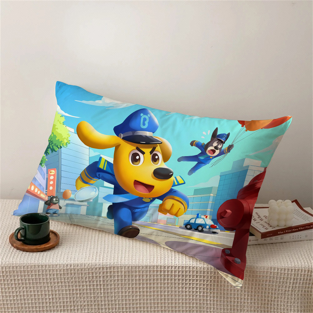 Vỏ gối Polyester hình chữ nhật một mặt Sheriff Labrador, máy có thể giặt được, thích hợp để trang trí phòng khách giường Sofa (không bao gồm lõi)