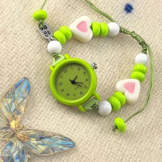 Đồng hồ đeo tay dây chuyền trái tim ngôi sao WOOLYNOOK, Đồng hồ đeo tay mặt dây chuyền có thể điều chỉnh, Đồng hồ thạch anh đính cườm Dopamine dành cho nữ