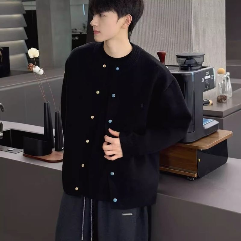 Áo khoác dệt kim nam Áo len Cardigan thêu thời trang đẹp trai